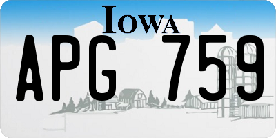 IA license plate APG759