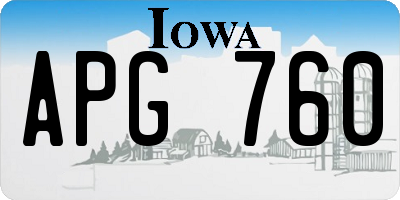 IA license plate APG760