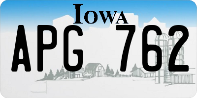 IA license plate APG762