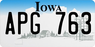 IA license plate APG763