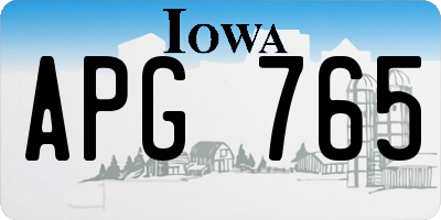 IA license plate APG765