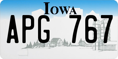 IA license plate APG767