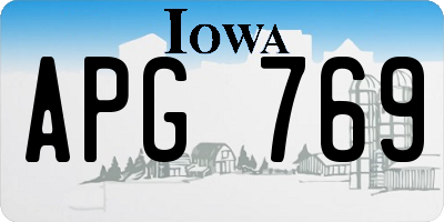 IA license plate APG769