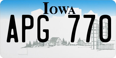 IA license plate APG770