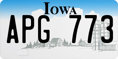 IA license plate APG773