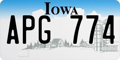 IA license plate APG774