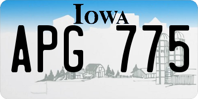 IA license plate APG775