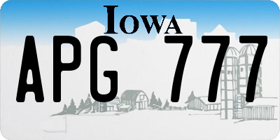 IA license plate APG777