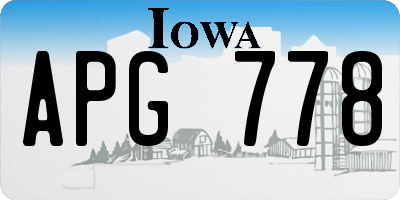 IA license plate APG778