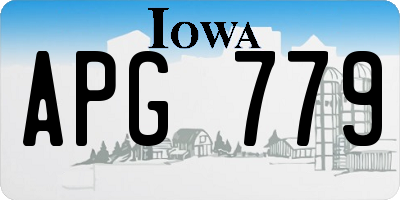 IA license plate APG779