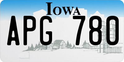 IA license plate APG780