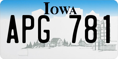 IA license plate APG781