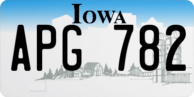 IA license plate APG782