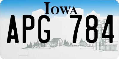 IA license plate APG784