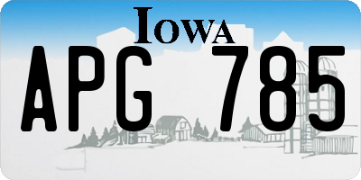 IA license plate APG785