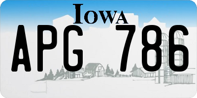 IA license plate APG786