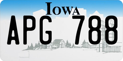 IA license plate APG788