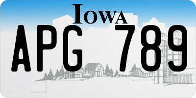 IA license plate APG789