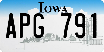 IA license plate APG791