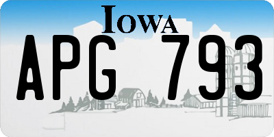 IA license plate APG793