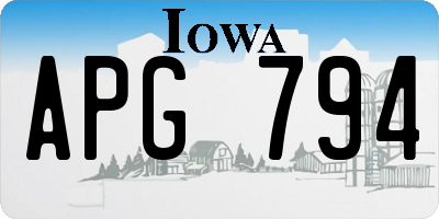 IA license plate APG794
