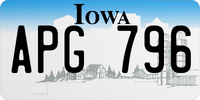 IA license plate APG796