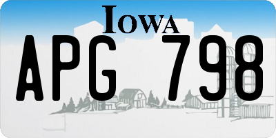 IA license plate APG798