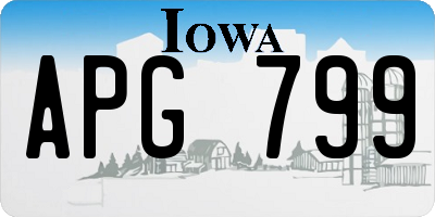 IA license plate APG799