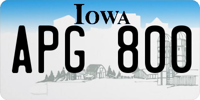 IA license plate APG800