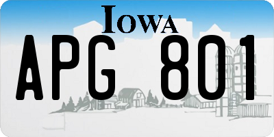 IA license plate APG801