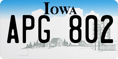 IA license plate APG802