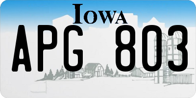 IA license plate APG803