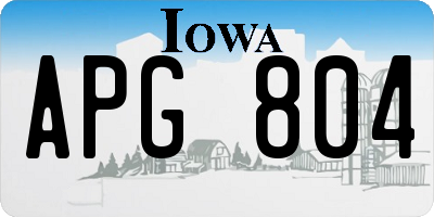 IA license plate APG804
