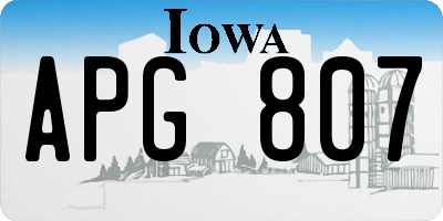 IA license plate APG807