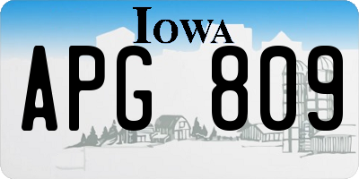 IA license plate APG809
