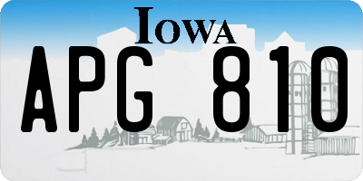 IA license plate APG810