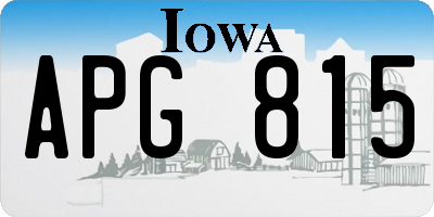 IA license plate APG815