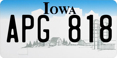 IA license plate APG818
