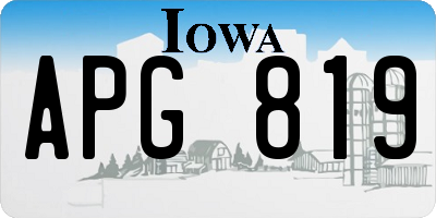 IA license plate APG819