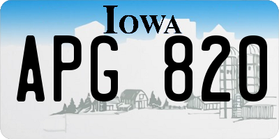 IA license plate APG820