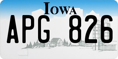 IA license plate APG826