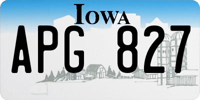 IA license plate APG827