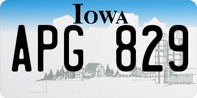 IA license plate APG829