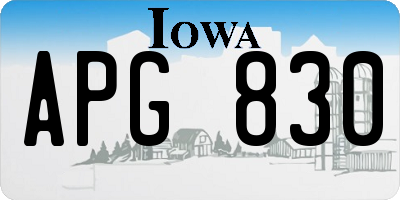 IA license plate APG830