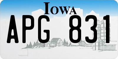 IA license plate APG831