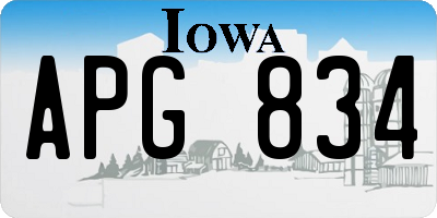 IA license plate APG834