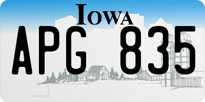 IA license plate APG835
