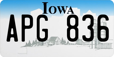 IA license plate APG836