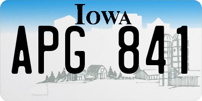 IA license plate APG841