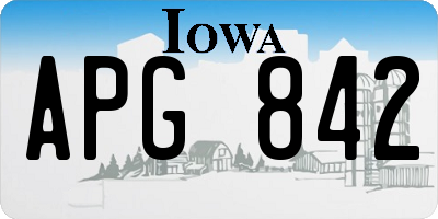 IA license plate APG842